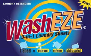 WashEZE 3in1 Laundry Sheets - Travel Pack - 2 loads